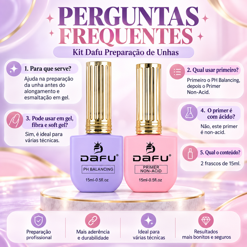 Kit Preparação Dafu PH Balancing + Primer Non-Acid 15ml