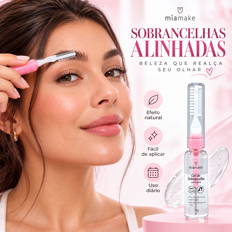 Gel de Sobrancelha e Cabelos com Escova Mia Make 13g