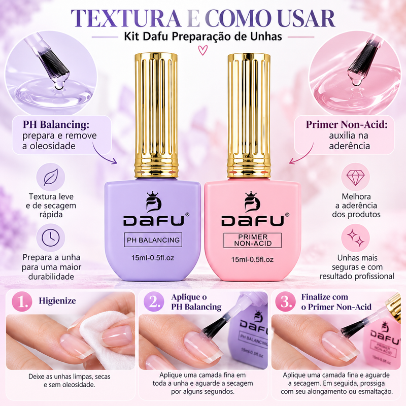 Kit Preparação Dafu PH Balancing + Primer Non-Acid 15ml